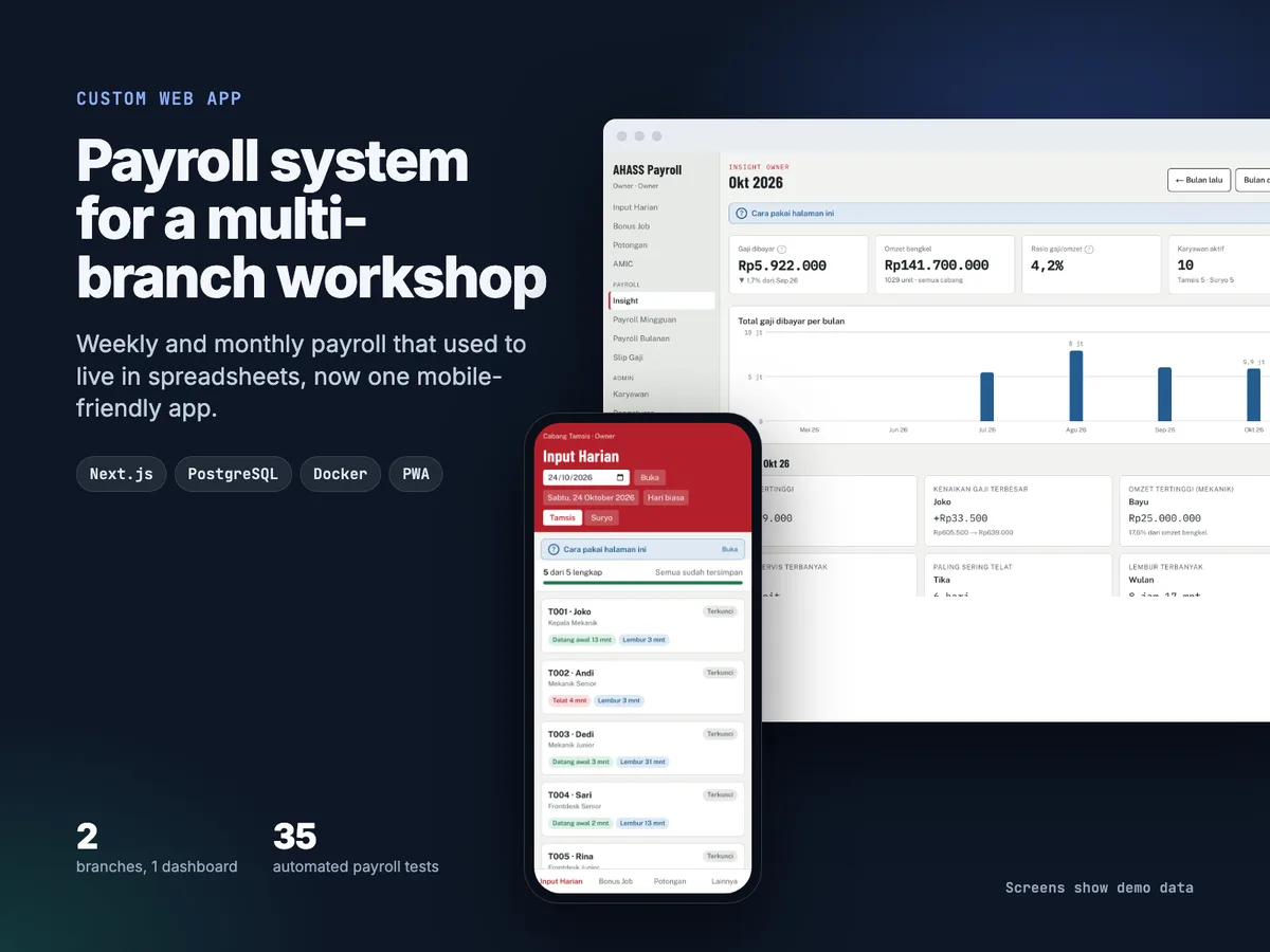 Payroll Web App for a Multi-Branch Motorcycle Workshop